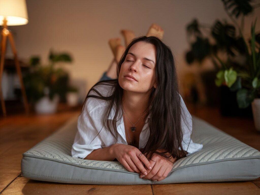alt="Beroligende scene med vand og stearinlys – magnesium og afslapning i fokus"